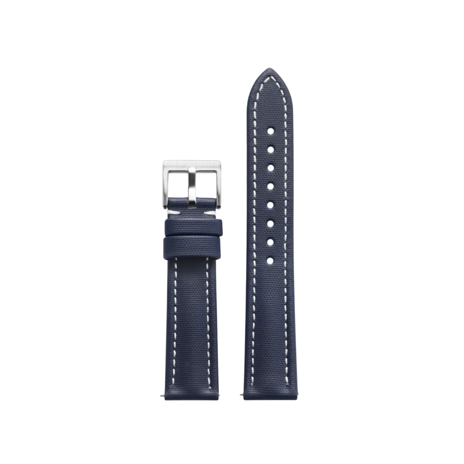 Sailcloth FKM Rubber Watch Strap – Navy Blue/White – MarinerTex™ by Helvetus® - Helvetus