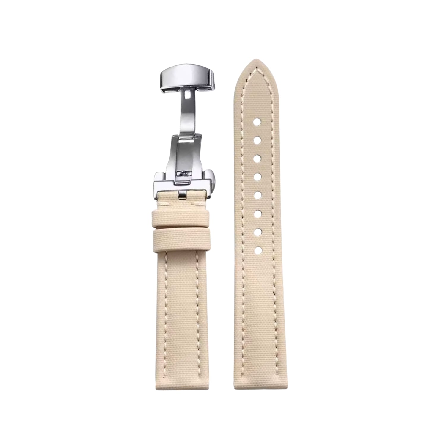 Sailcloth FKM Rubber Watch Strap – Beige – MarinerTex™ by Helvetus® - Helvetus