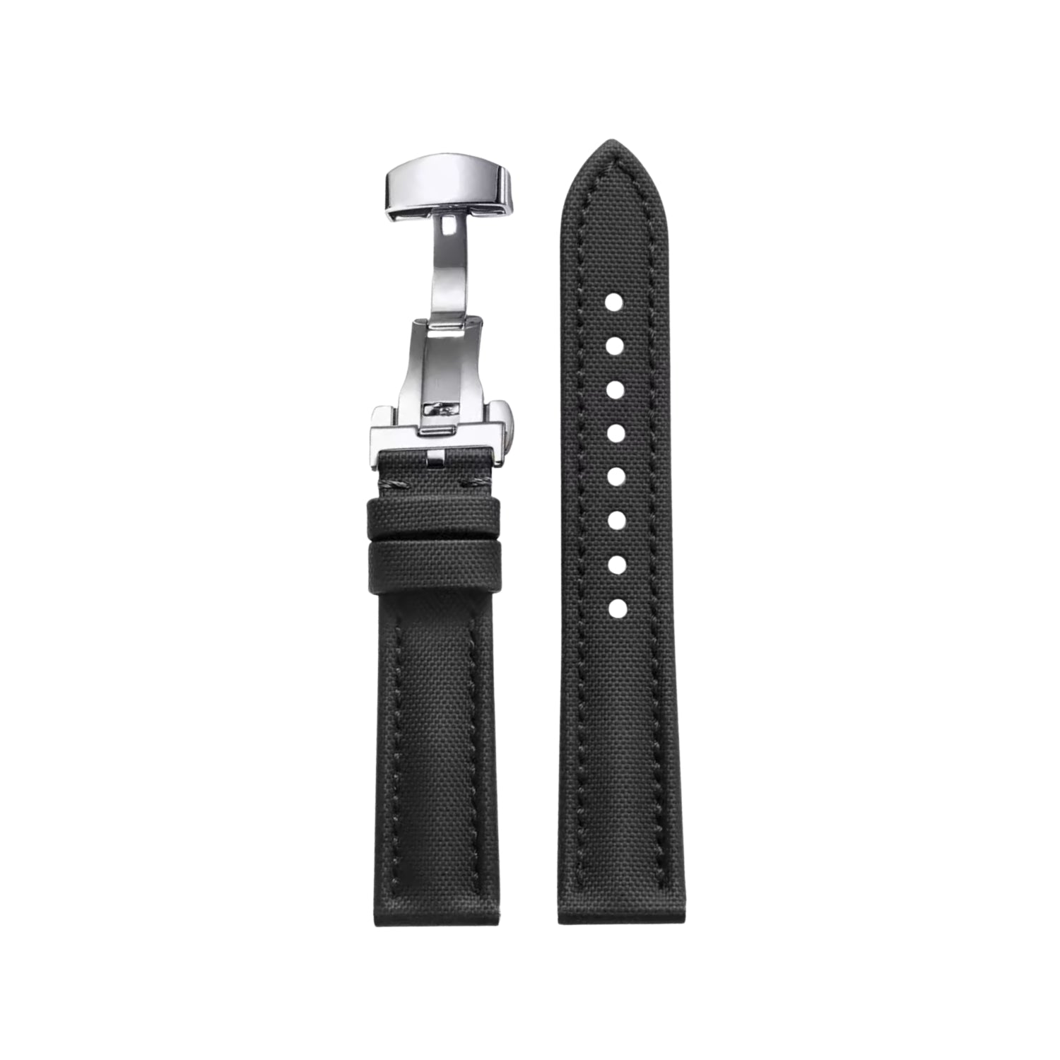 Sailcloth FKM Rubber Watch Strap – Black – MarinerTex™ by Helvetus® - Helvetus