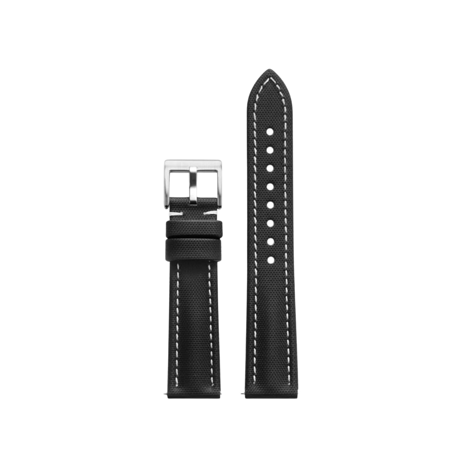 Sailcloth FKM Rubber Watch Strap – Black/White – MarinerTex™ by Helvetus® - Helvetus