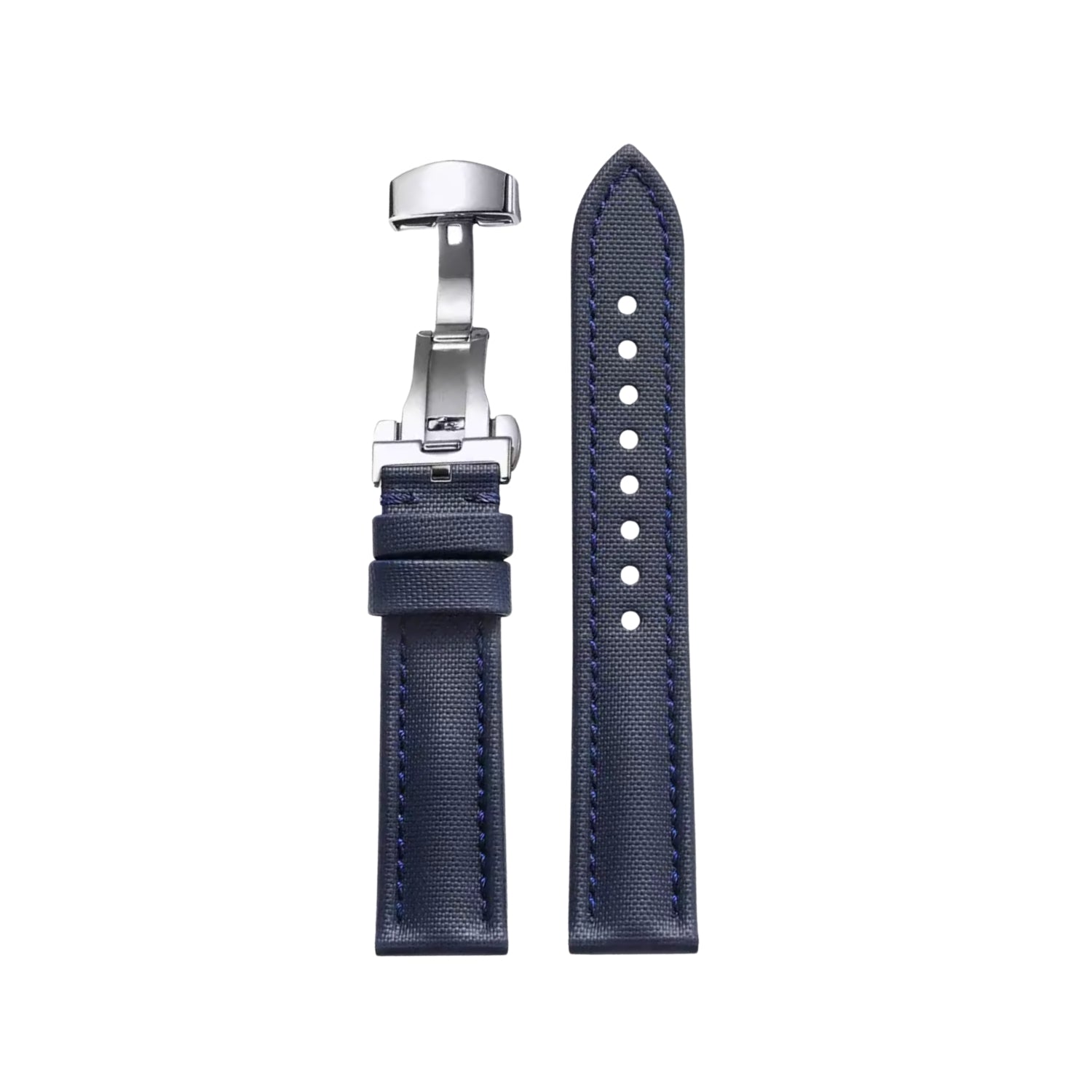 Sailcloth FKM Rubber Watch Strap – Navy Blue – MarinerTex™ by Helvetus® - Helvetus